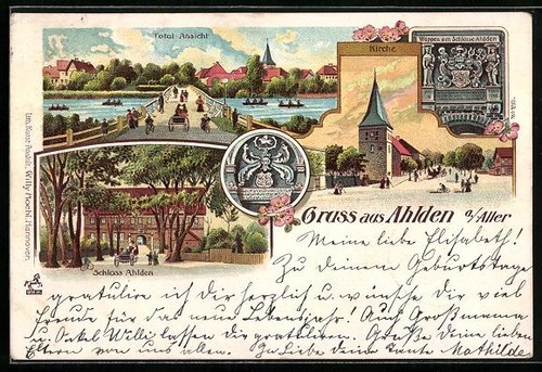 Lithographie ahlden aller - a.,