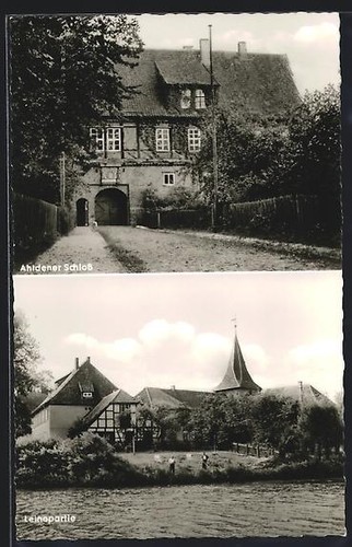 Ahlden schloss leinepartie - ahlden,, schloss,