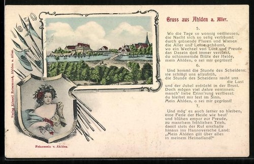 Ansichtskarte ahlden aller - ansichtskarte,